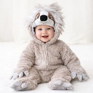 Princess Paradise Sloth Costume Baby 6–12 Months Gray Furry One Piece